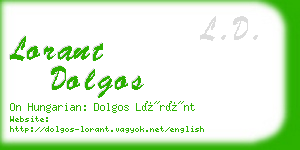 lorant dolgos business card